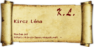 Kircz Léna névjegykártya